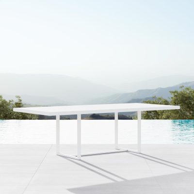 Pavia 96 Inch White Aluminum Dining Table By Azzurro Living