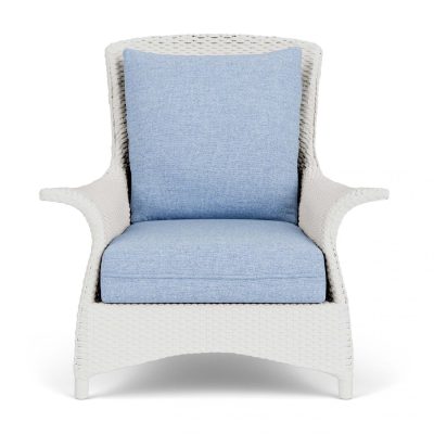 Mandalay Wicker Club Chair in Matte White/Demo Skyway By Lloyd Flanders