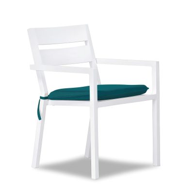 Calm Bay Dining Arm Chair in White/Spectrum Peacock by Lakeview