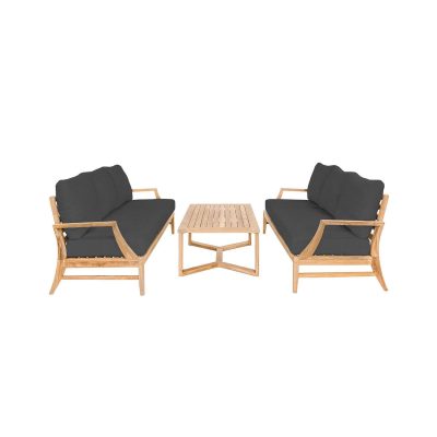 Charleston 3 Piece Lounge Set in Carbon By Teak + Table