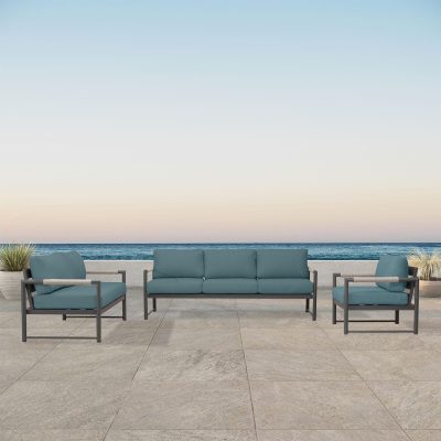 Lakeview Avenue Bay Slate/Pebble Gray 3 Pc Sofa Loveseat Set – Cast Lagoon