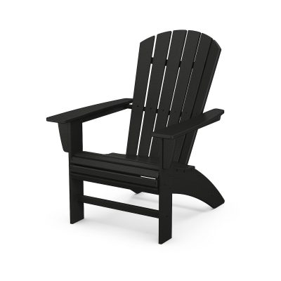 POLYWOOD Nautical Curveback Adirondack Chair – Black