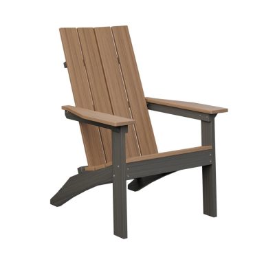 Berlin Gardens Mayhew Stationary Adirondack Chair – Antique Mahogany on Coastal Gray