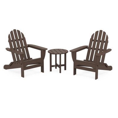 POLYWOOD Classic Folding Adirondack 3-Piece Set – Mahogany