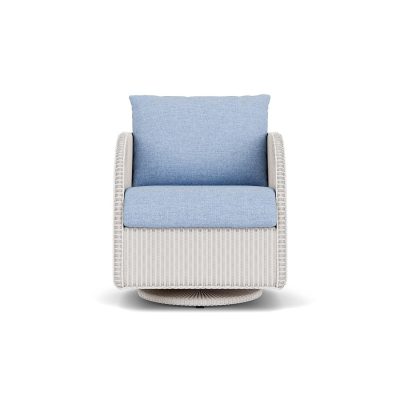 Essence Wicker Club Chair w/ Swivel Gliders in White/Demo Skyway By Lloyd Flanders