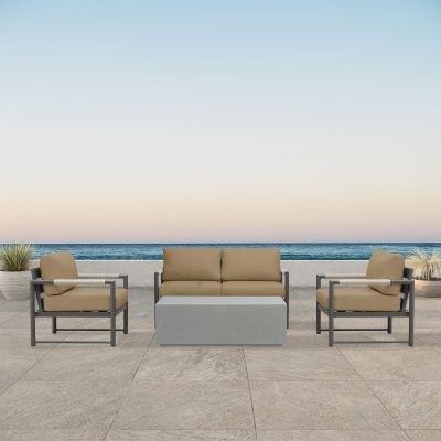 Lakeview Avenue Bay Slate/Pebble Gray 5 Pc Loveseat Set – Heather Beige