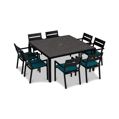 Calm Bay 9 Pc Square Dining Set in Black/Spectrum Peacock by Lakeview