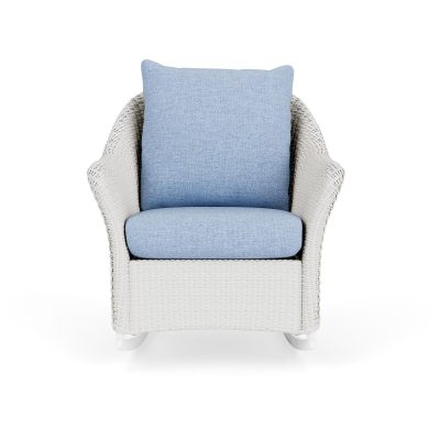 Weekend Retreat Wicker Rocking Chair in Matte White/Demo Skyway By Lloyd Flanders