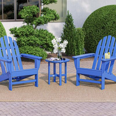 POLYWOOD Classic Adirondack 3-Piece Set – Pacific Blue