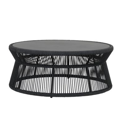 Sunset West Milano 41-Inch Round Patio Coffee Table W/ Polished Absolute Granite Top