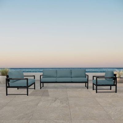 Lakeview Avenue Bay Black/Carbon 3 Pc Sofa Loveseat Set – Cast Lagoon