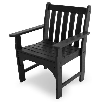 POLYWOOD Vineyard Garden Arm Chair – Black