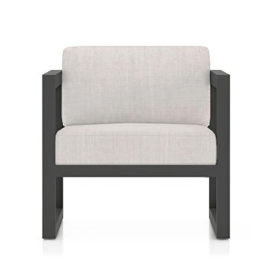 Misty Cove Aluminum Club Chair in Slate W/ Cast Silver Cushions By Lakeview