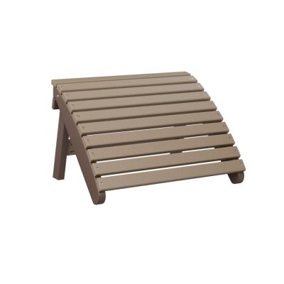 Berlin Gardens Folding Adirondack Footstool – Weatherwood on Chocolate Brown