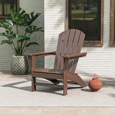 POLYWOOD Nautical Adirondack Chair – Mahogany