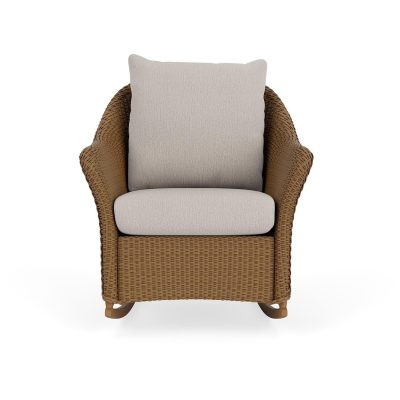 Weekend Retreat Wicker Rocking Chair in Hickory/Remy Cloud By Lloyd Flanders