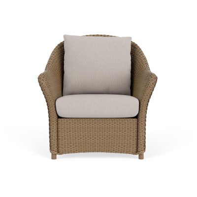 Weekend Retreat Wicker Club Chair in Fawn/Remy Cloud By Lloyd Flanders